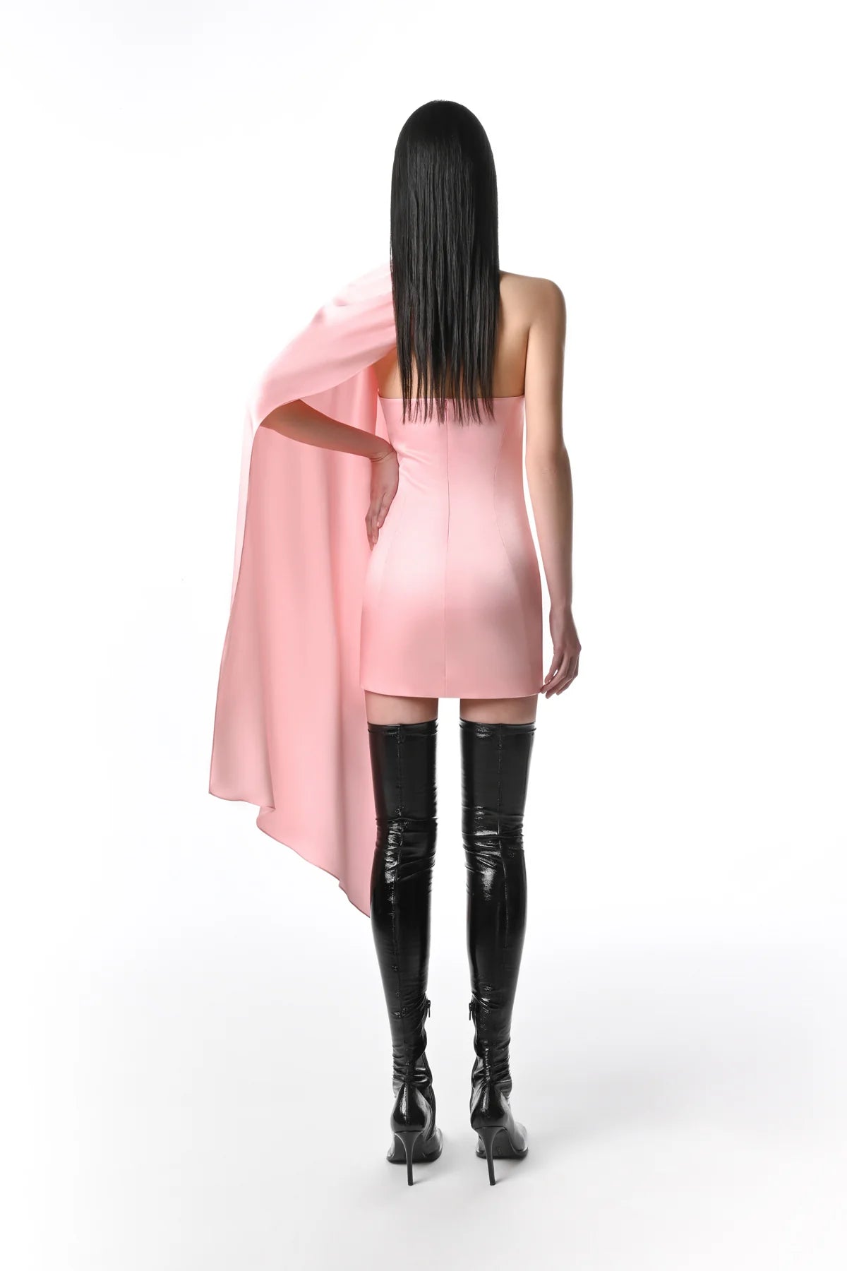 ◆Loulouseoul◆ Pearl Dot Mini Dress Scarf Set Pink P0000FP Pearl Dot Mini Dress (Scarf Set / Pink) - LOULOUSEOUL