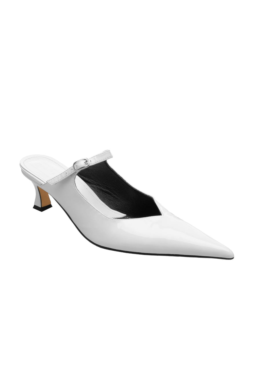 Tinate White Silver Leather Mules