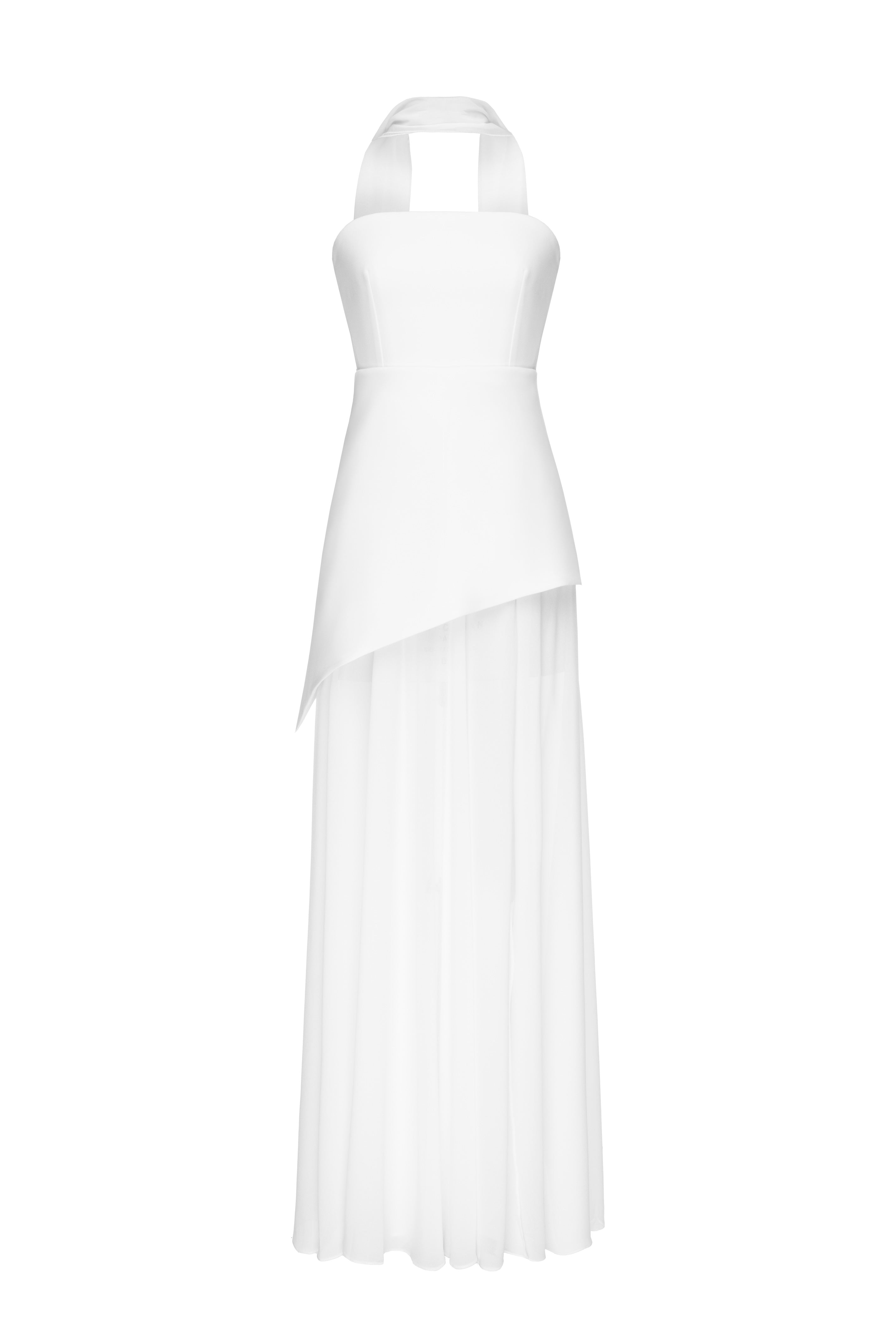 Monaco White Dress With Scarf