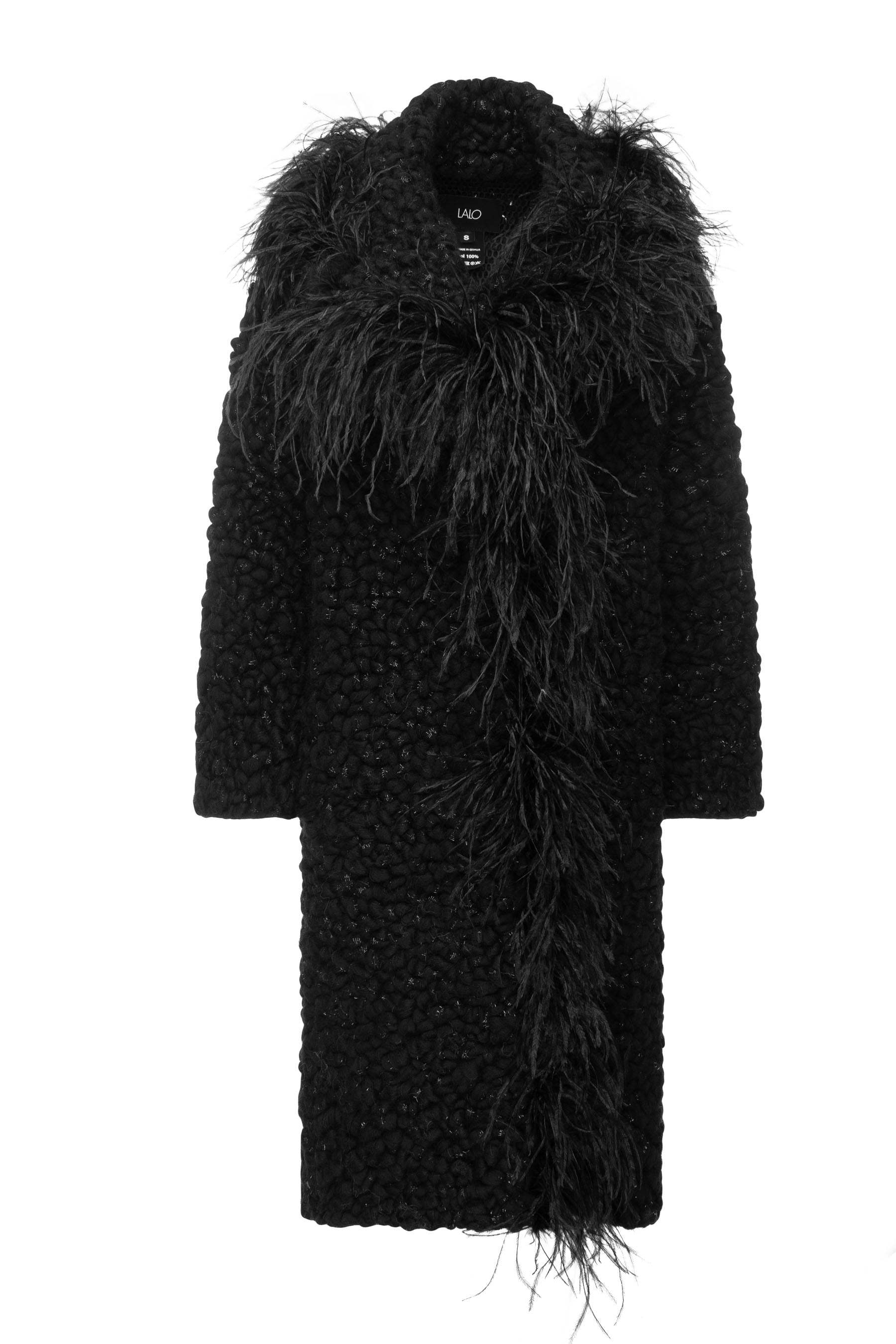 Black best sale feather coat