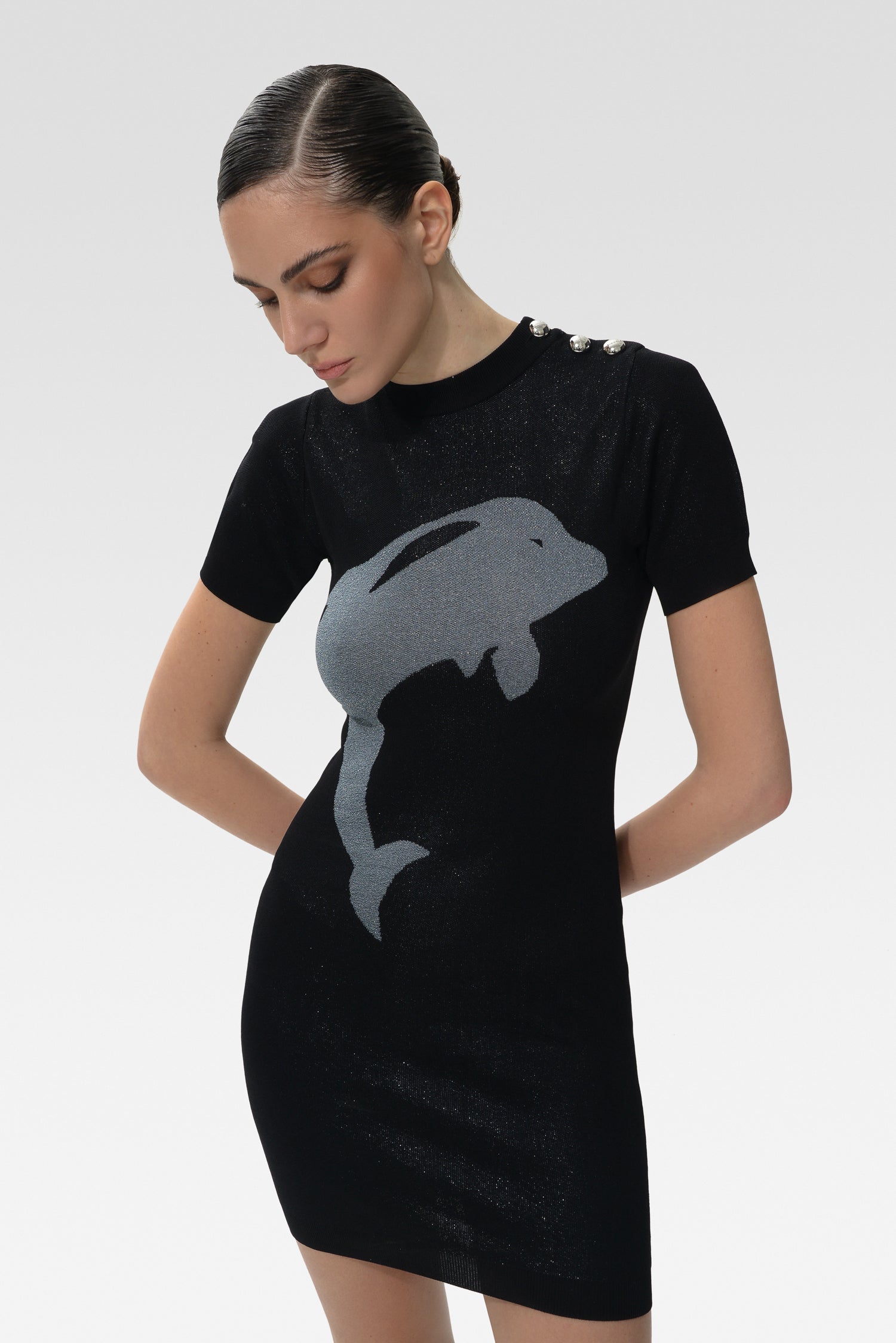 dolphin grey dress Azazie Rue