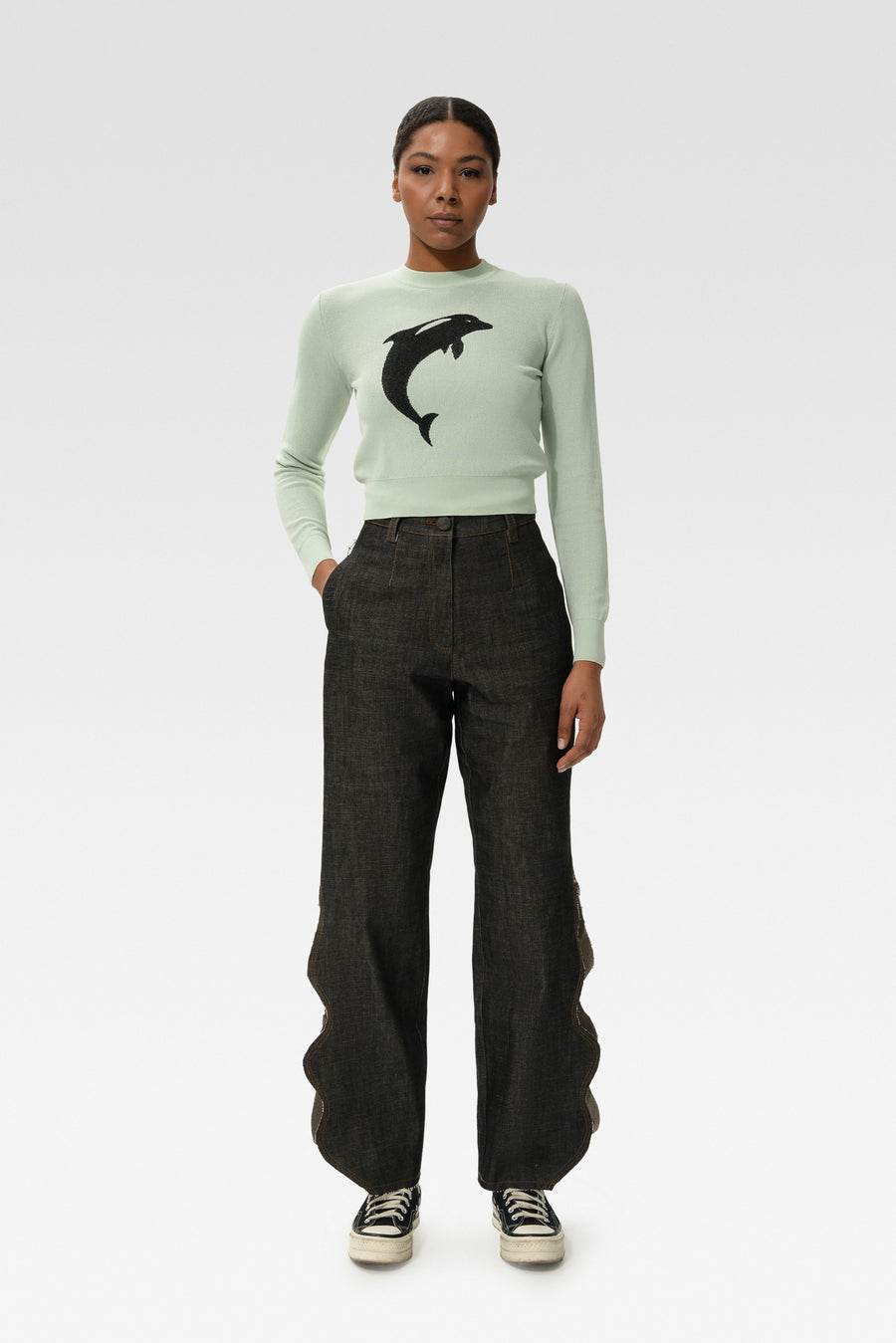 Dolphin Metallic Knitted Sweater