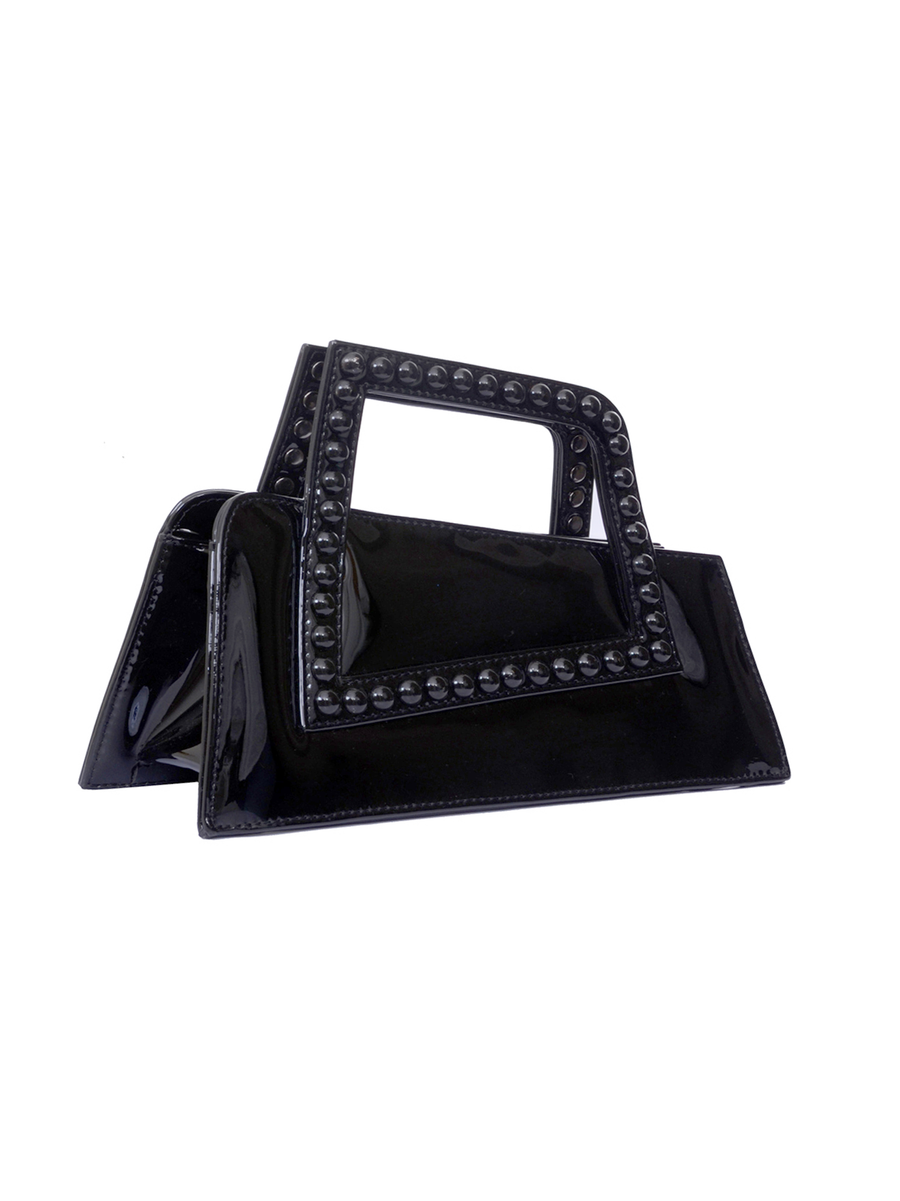 Jalila Black Patent Leather Bag