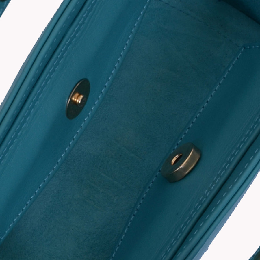 Jalila Turquoise Matte Leather Bag