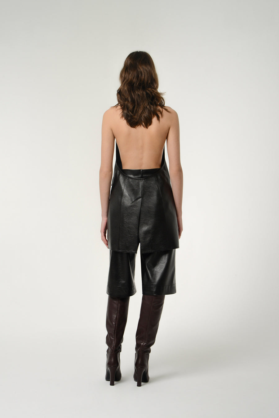Eco Leather Bare Back Tailored Vest