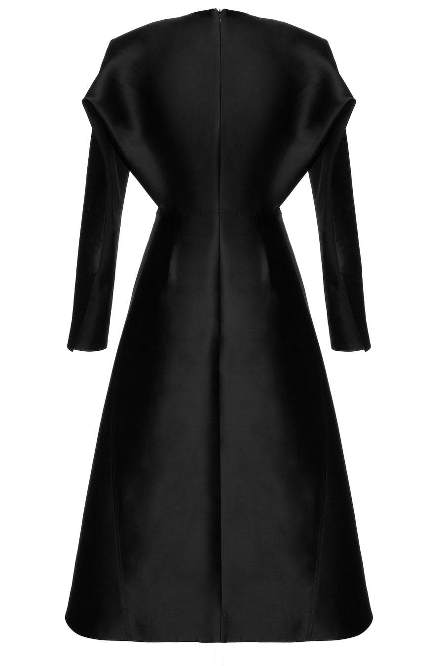 Alessandra Black Taffeta-Silk Dress