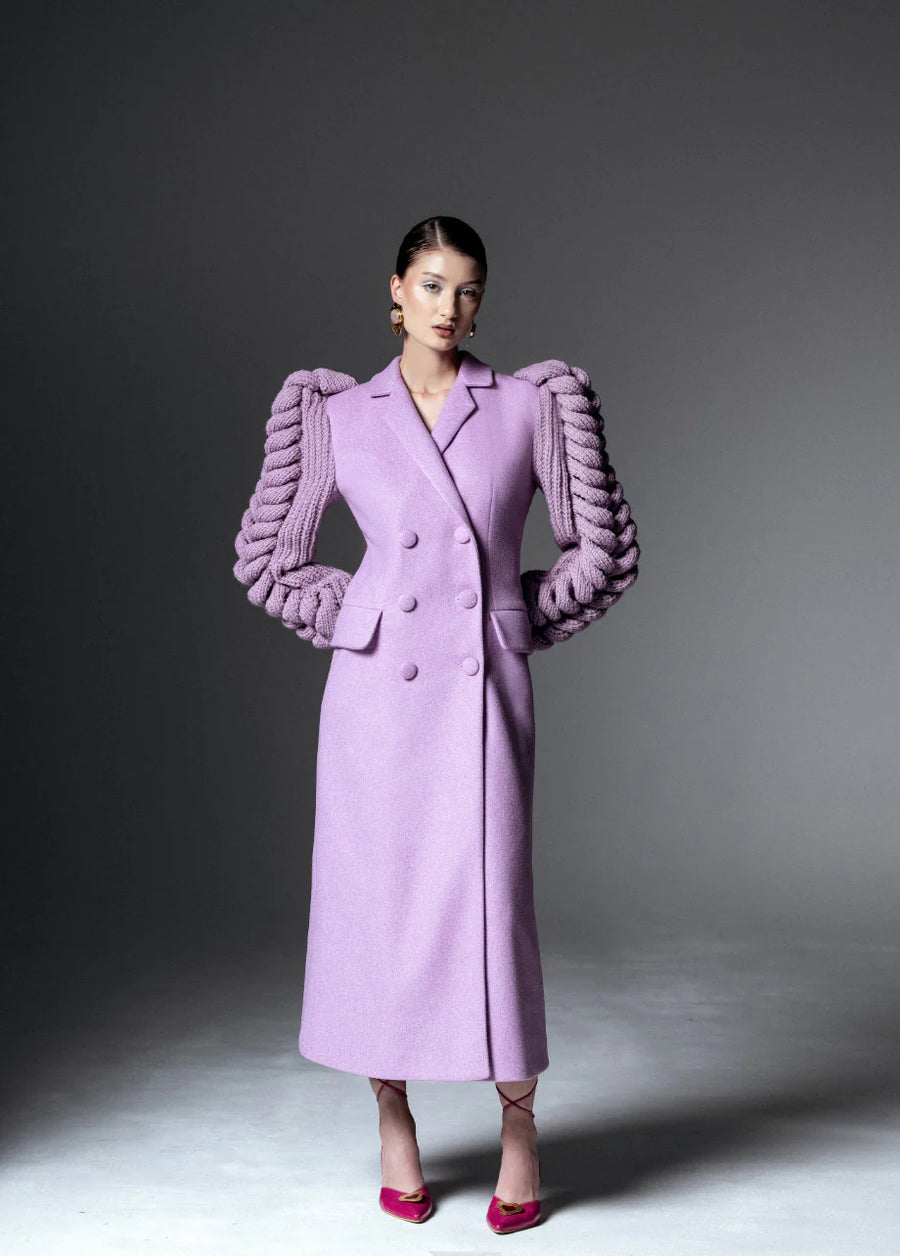 Lilac Statement Sleeves Coat