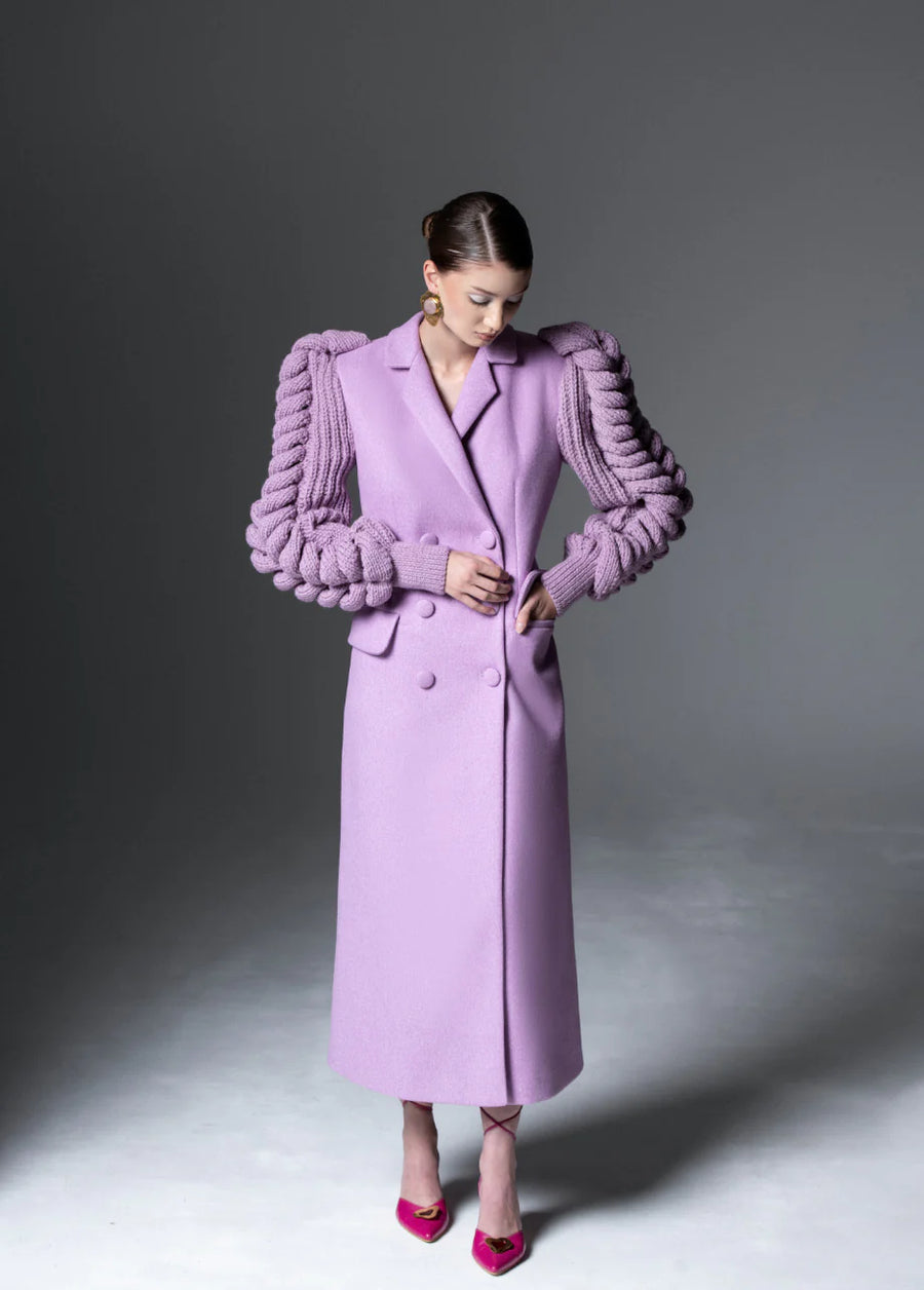 Lilac Statement Sleeves Coat