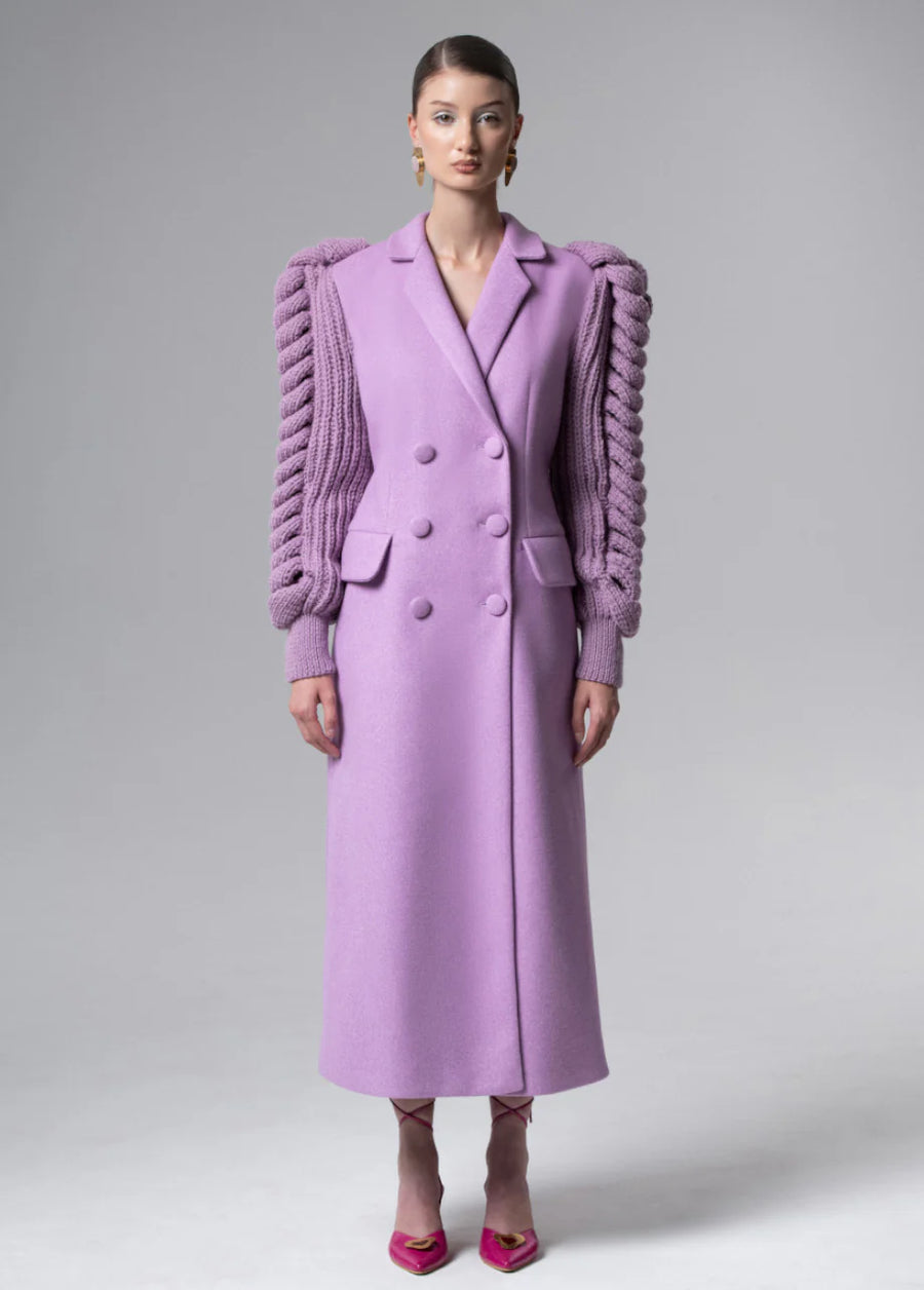 Lilac Statement Sleeves Coat