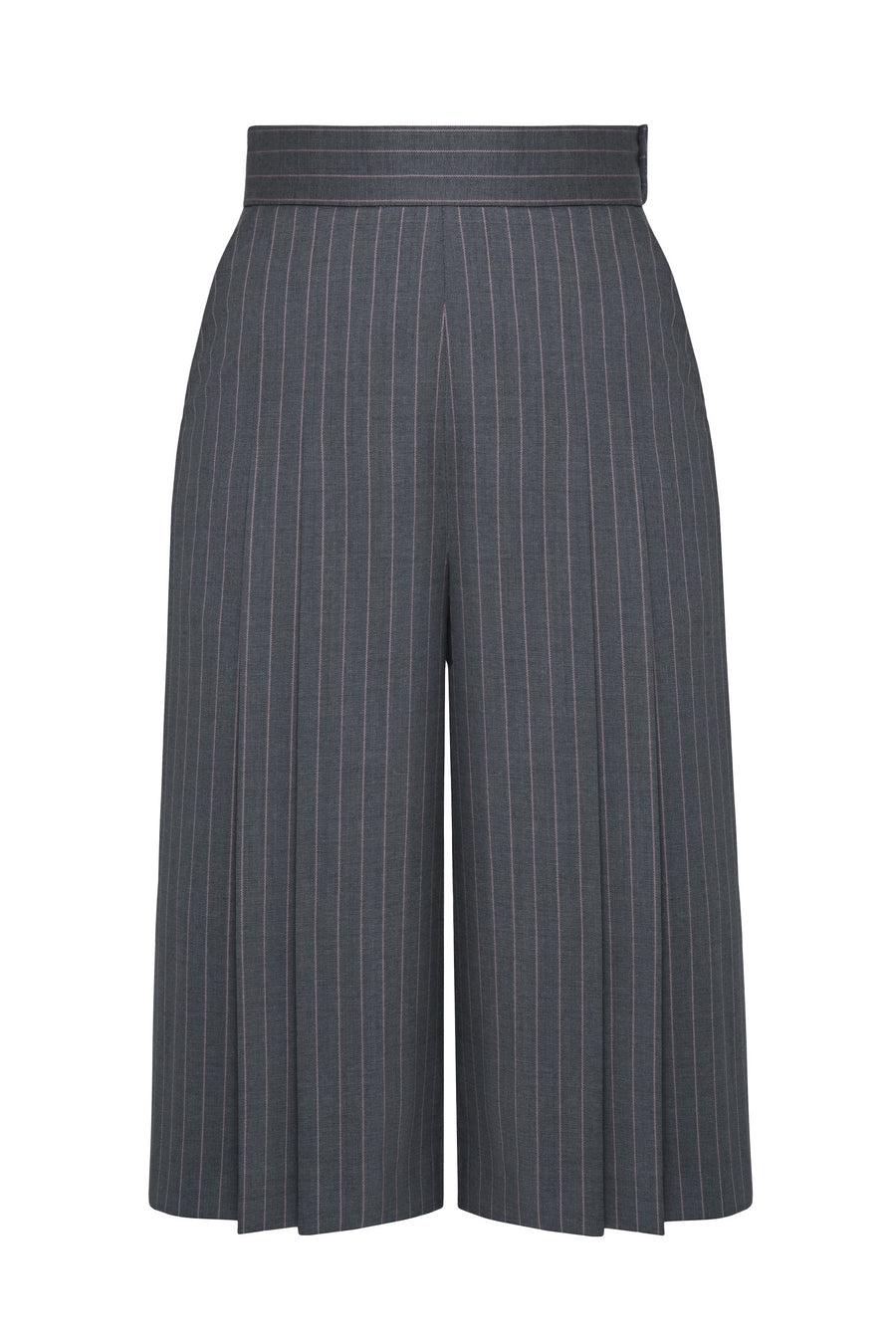 PLEATED PINSTRIPE SHORTS