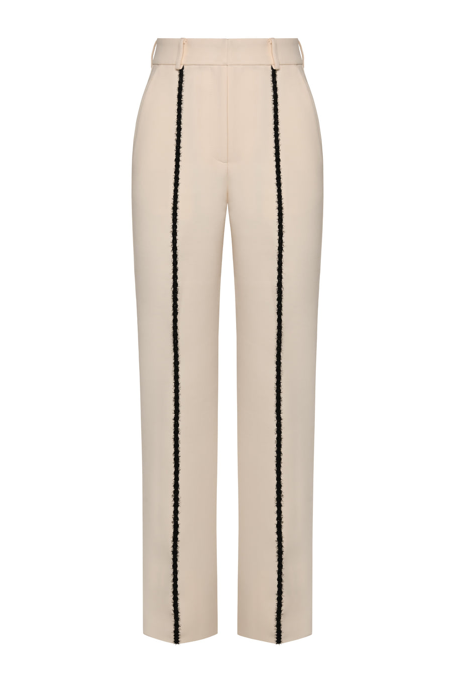 FUZZY DETAILS STRAIGHT LEG TROUSERS