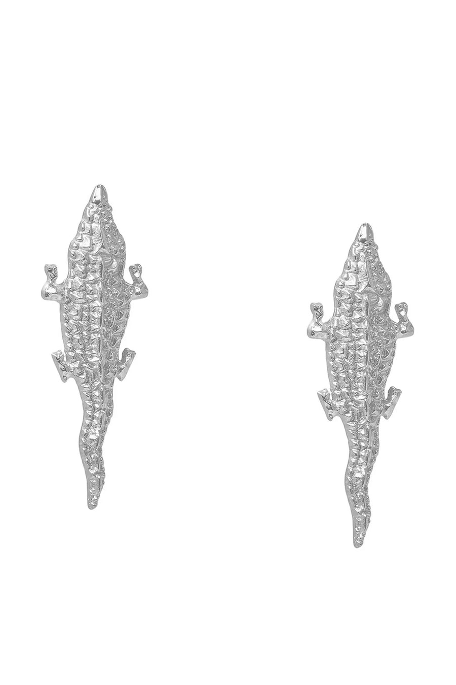 Silver Crocodile Earrings