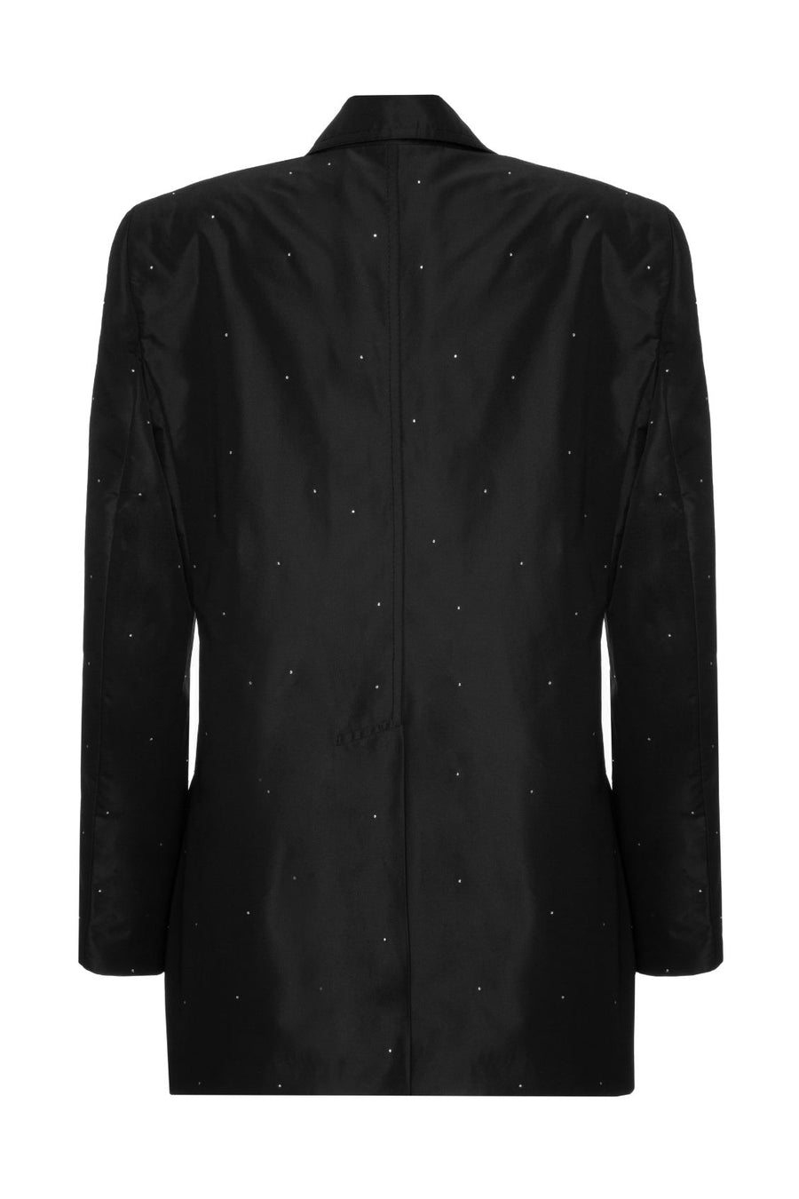 Helena Black Double-Breasted Crystal Detailing Blazer