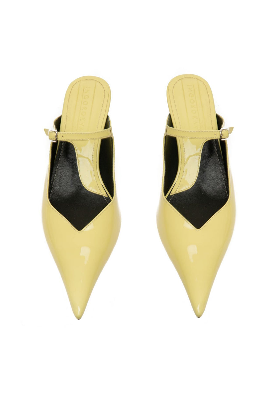 Tinate Yellow Leather Mules
