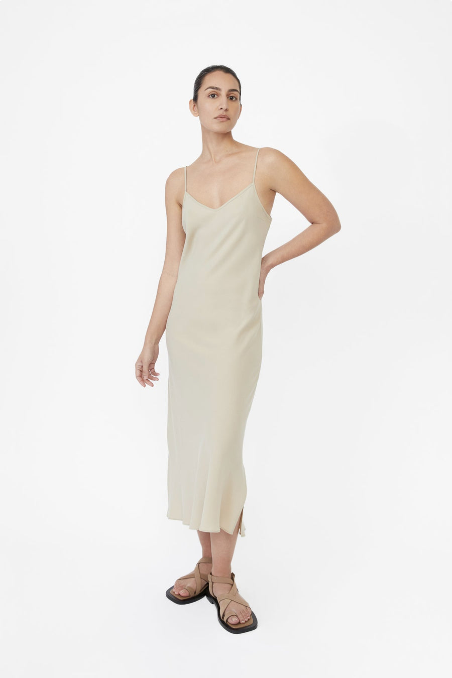Cupro Bias Slip Dress - dāl the label-XS