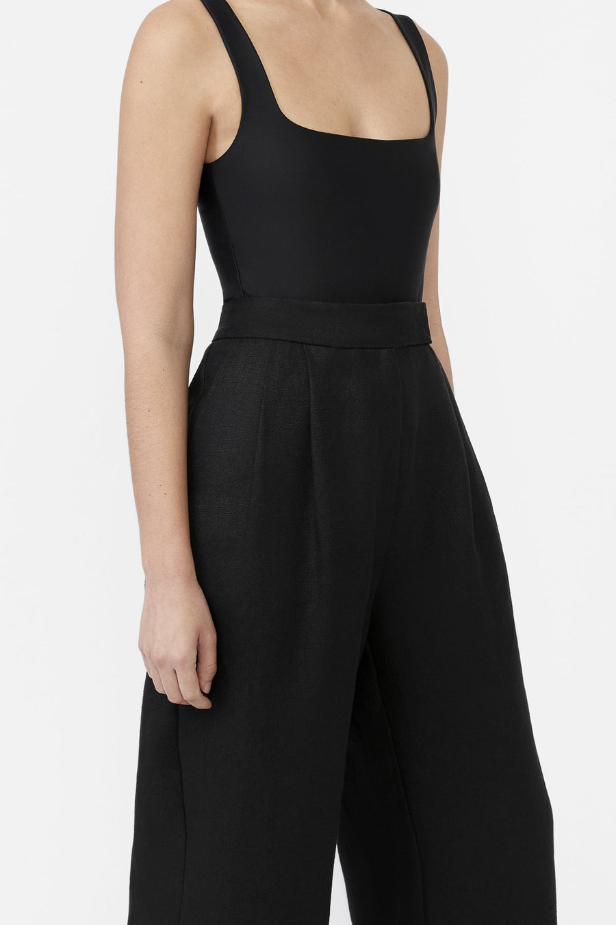 Hemp Wide Leg Pants - dāl the label-Black