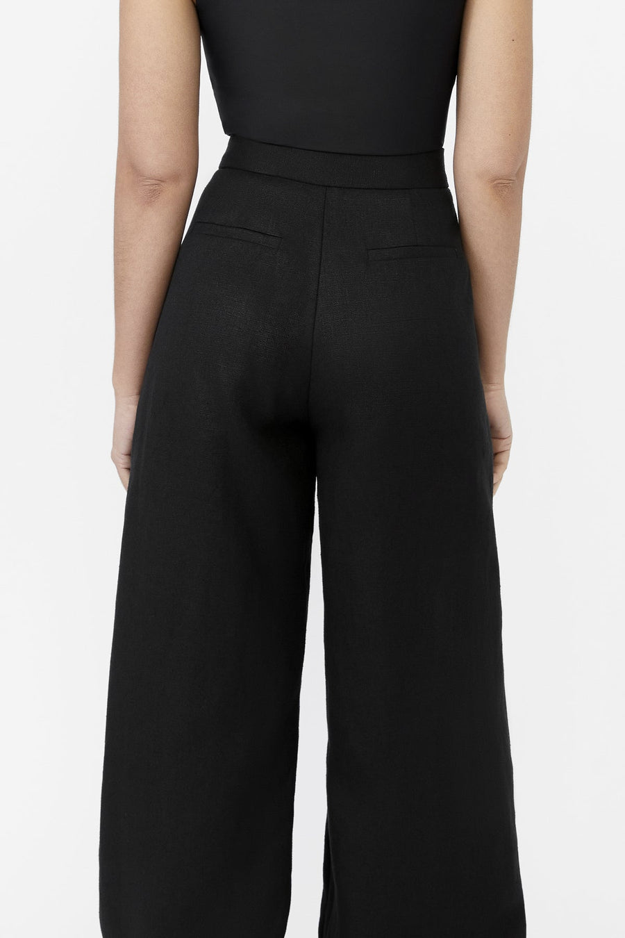 Hemp Wide Leg Pants - dāl the label-Black