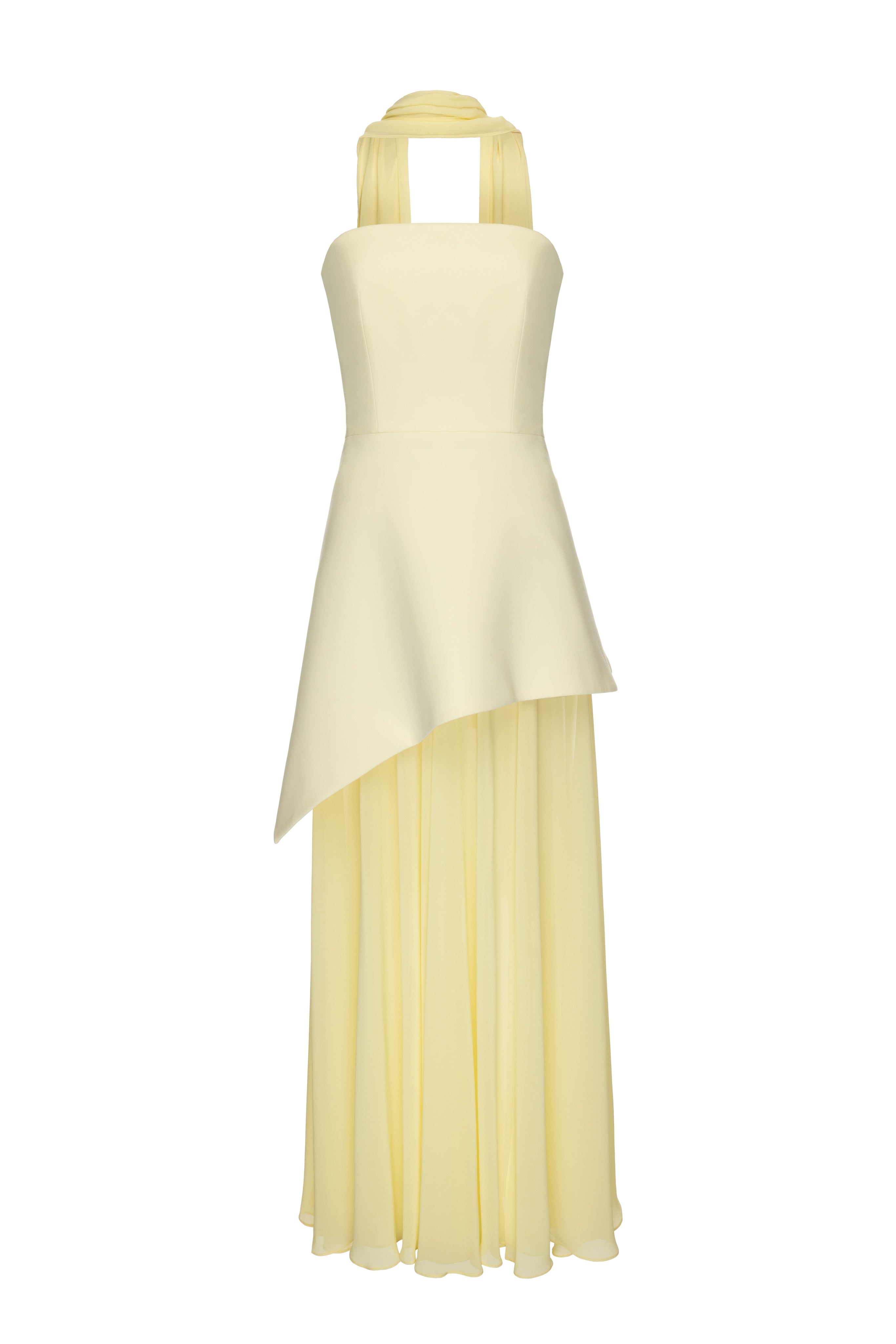 monaco white dress with scarf Monaco Butter Yellow With Scarf