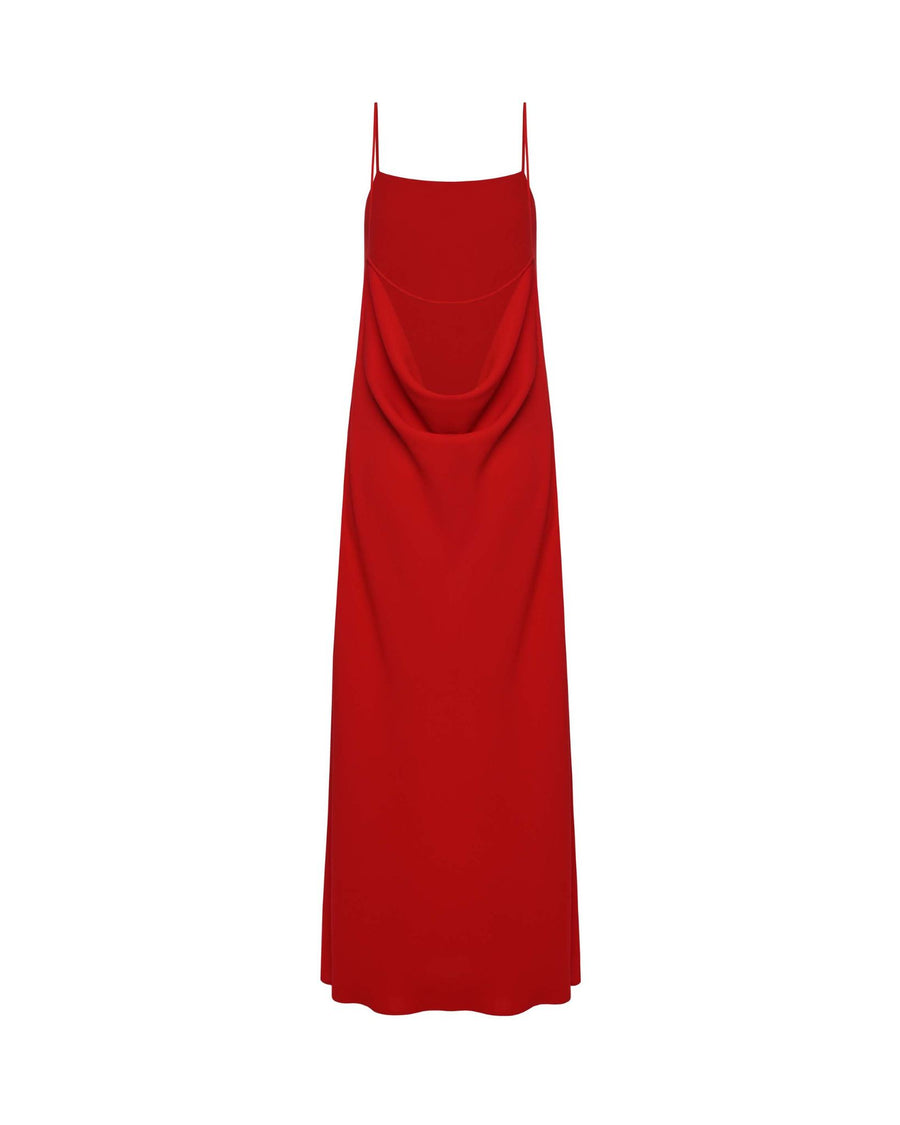 Red Maxi Dress w Open Back