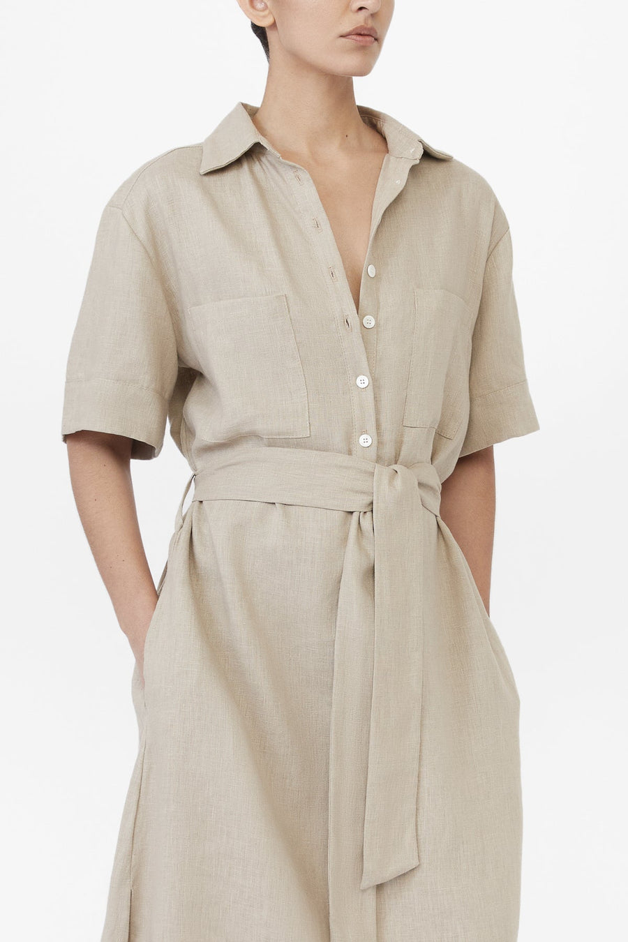 Linen Midi Shirtdress Linen Midi Shirtdress