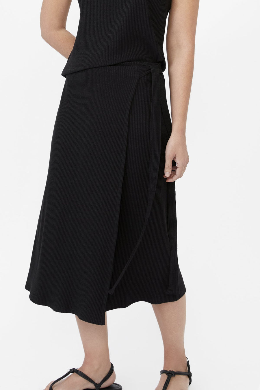Modal Rib Knit Wrap Skirt - dāl the label-XS