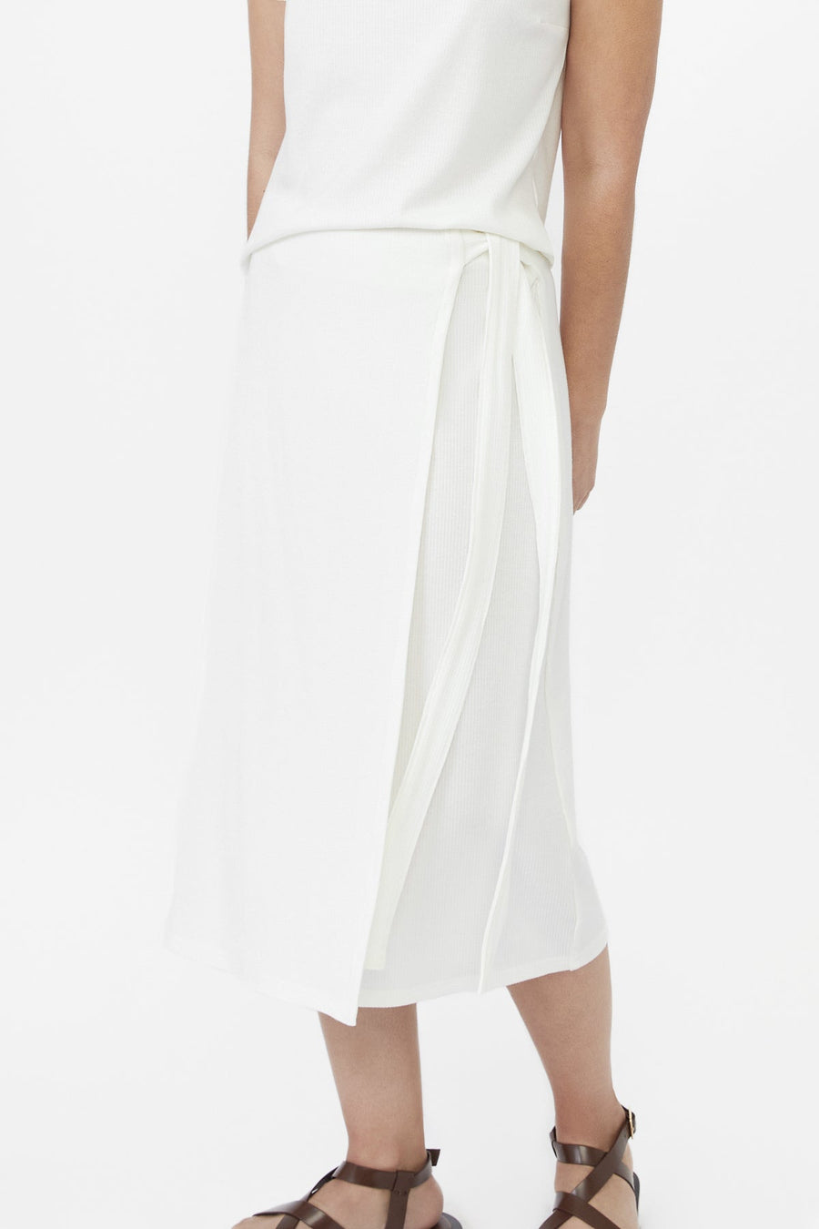Modal Rib Knit Wrap Skirt - dāl the label-XS