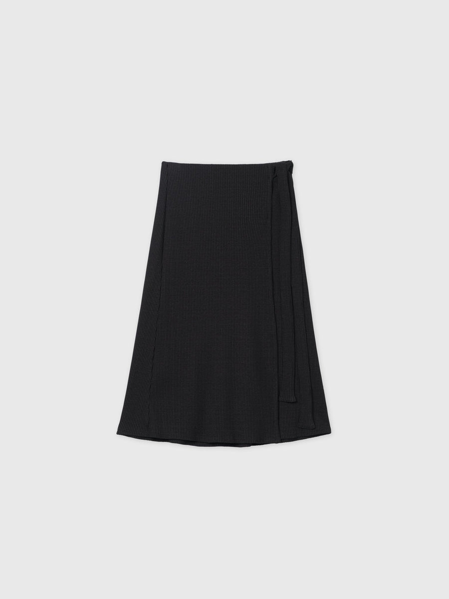 Modal Rib Knit Wrap Skirt - dāl the label-XS