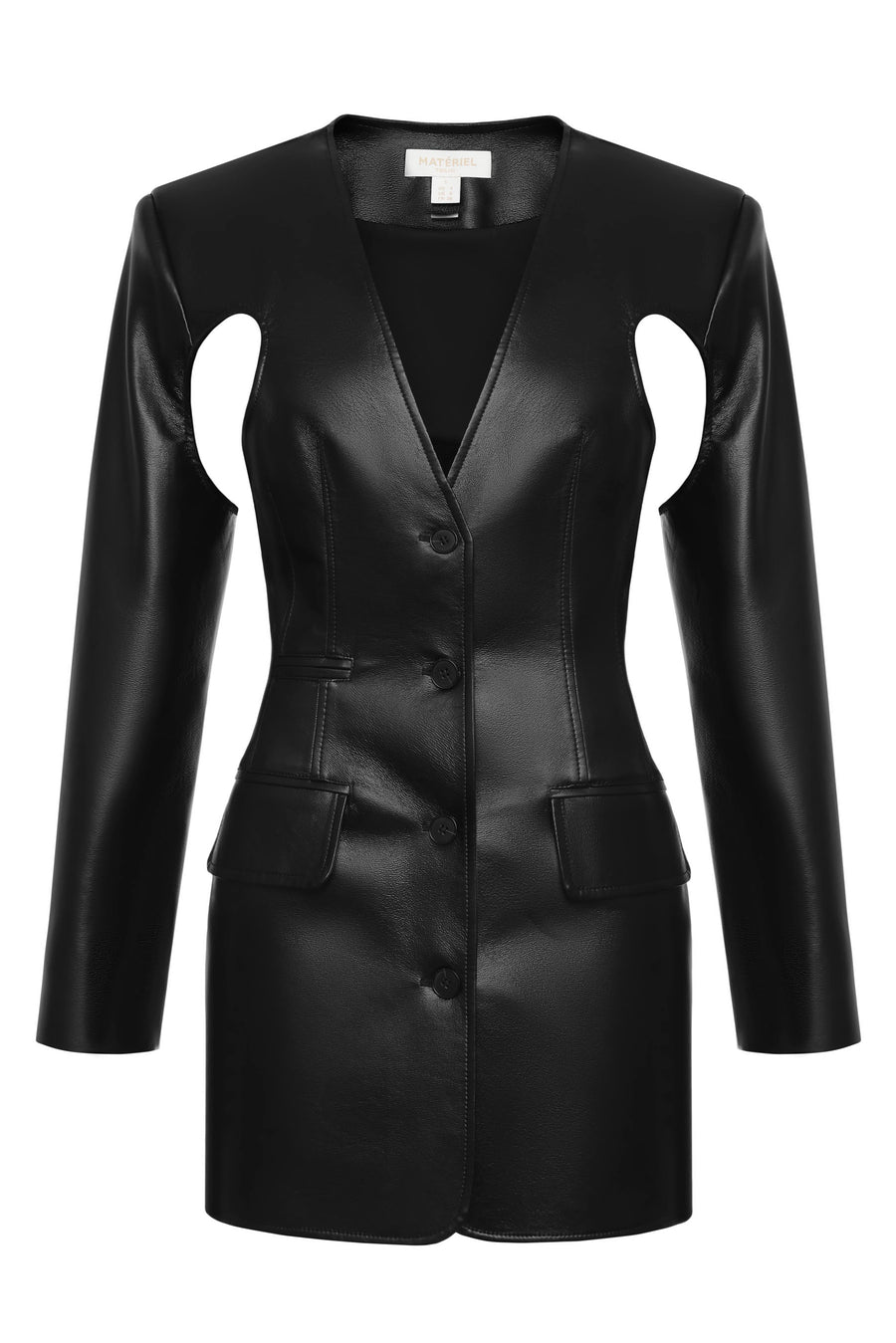 Eco-Leather Cut-Out Blazer Dress