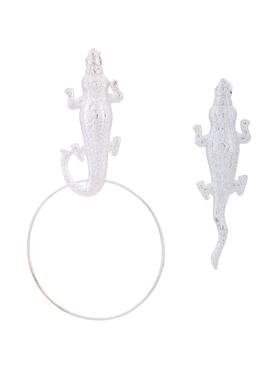 Silver Crocodile Earrings