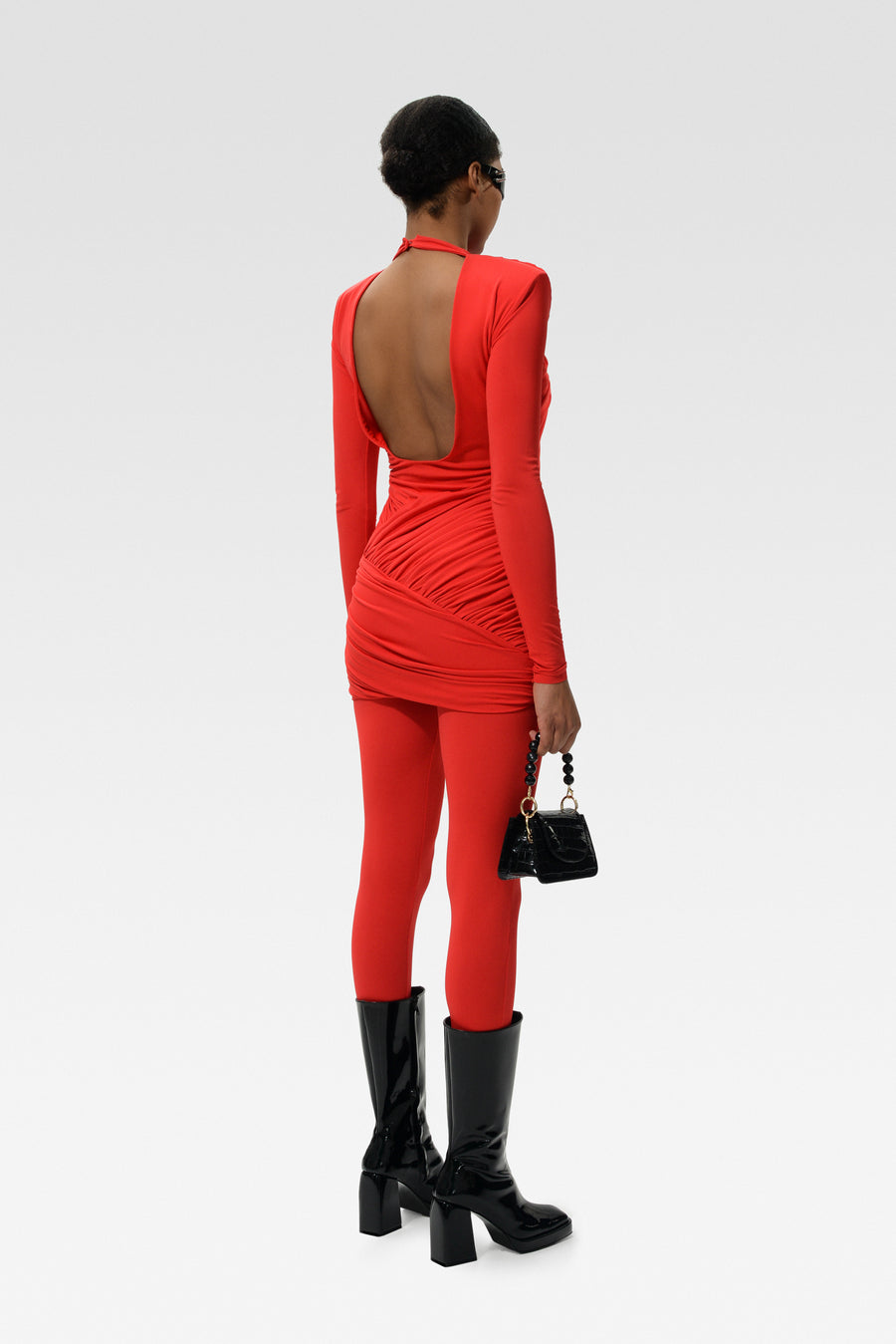 Red Dress With Leggings TATA LA Red Dress With Leggings TATA LA