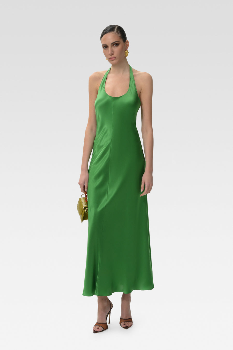 Kesane Green Silk Dress