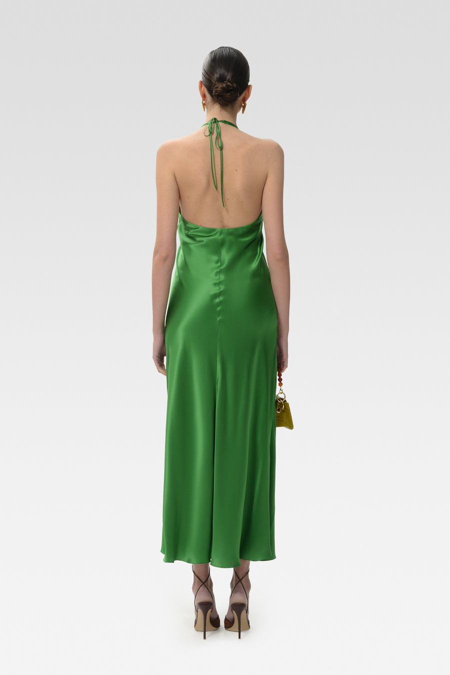 Kesane Green Silk Dress