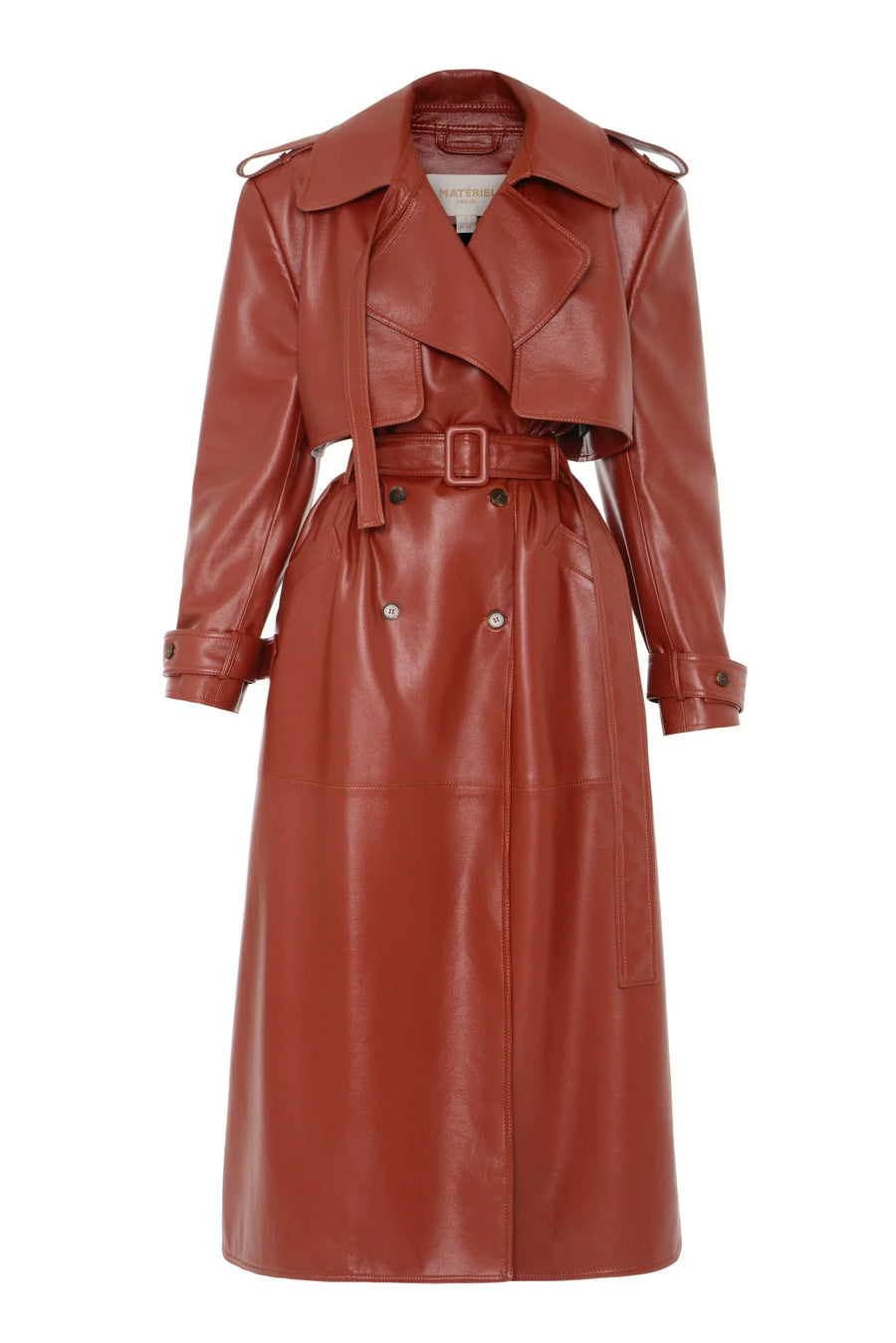 Eco Leather Utilitarian Trench Coat