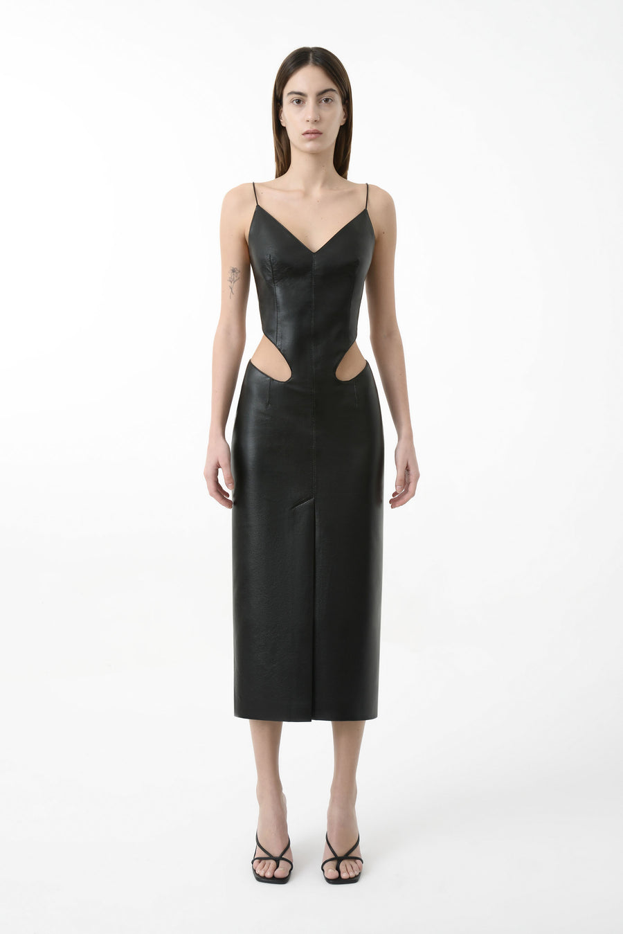Eco Leather Cut-Out Dress