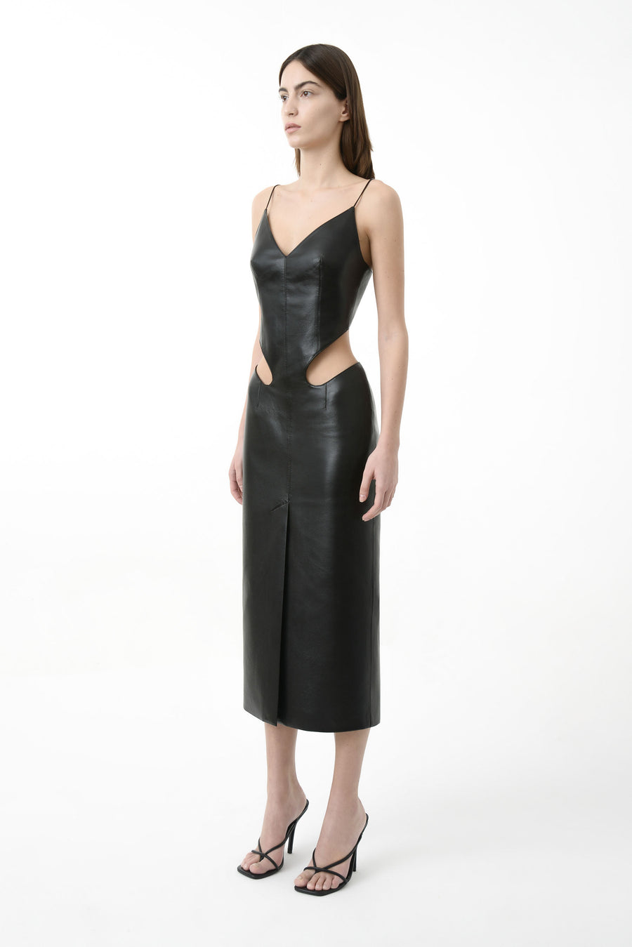 Eco Leather Cut-Out Dress
