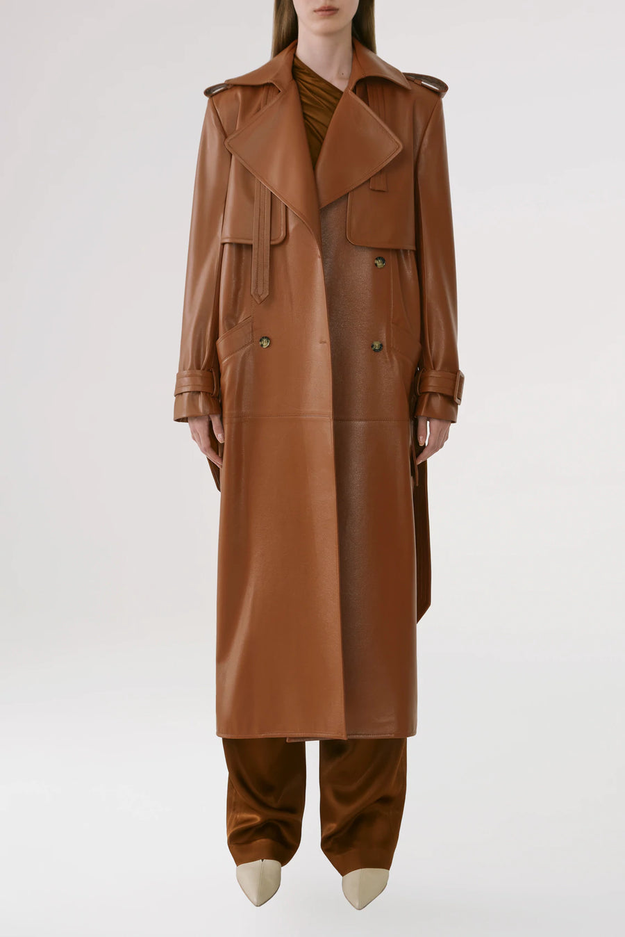 Eco Leather Tailored Coat