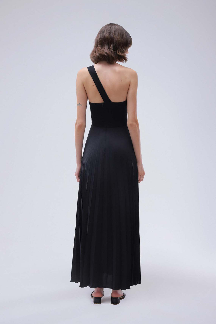 One Shoulder Dress With Pleates