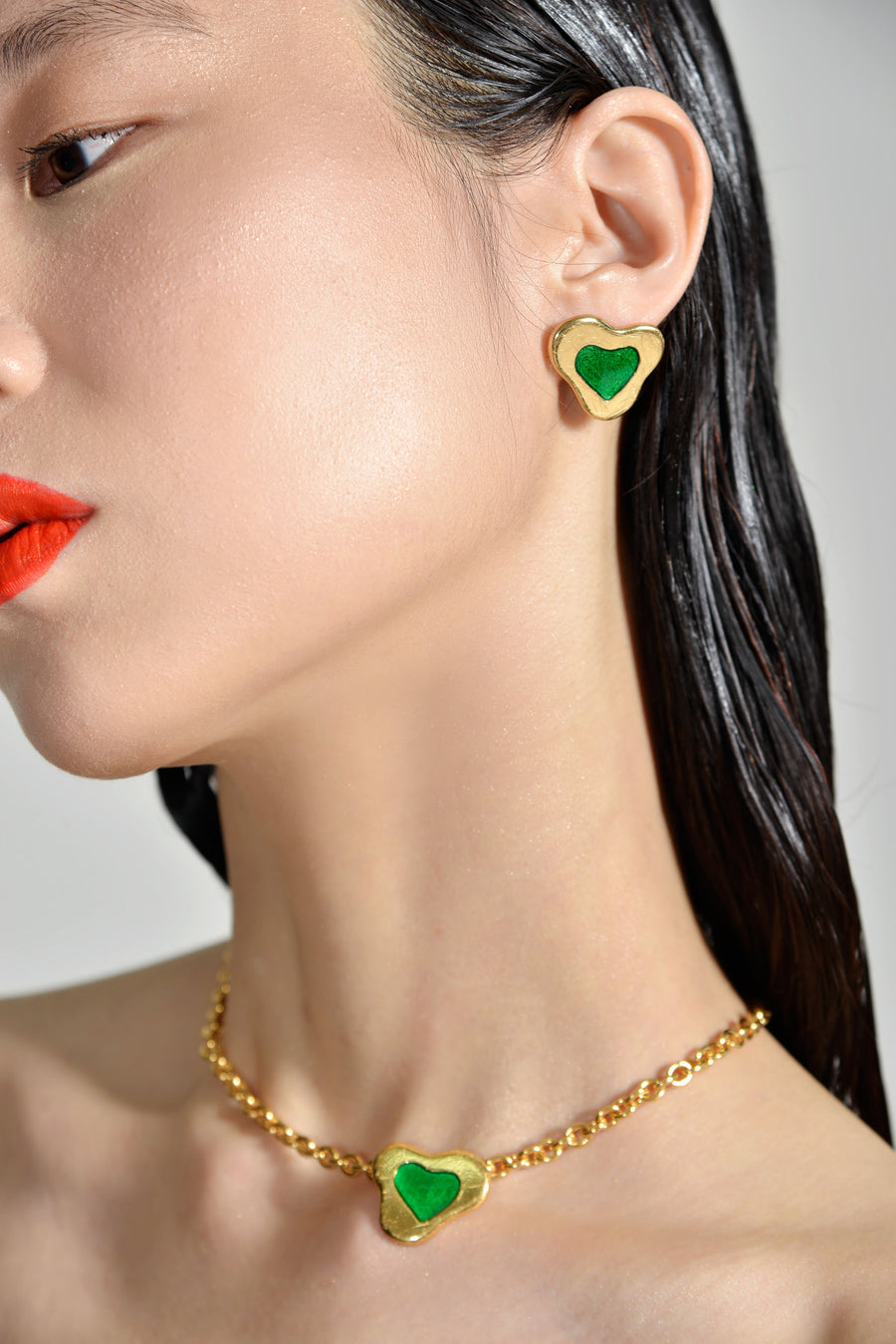 Green Love Earrings