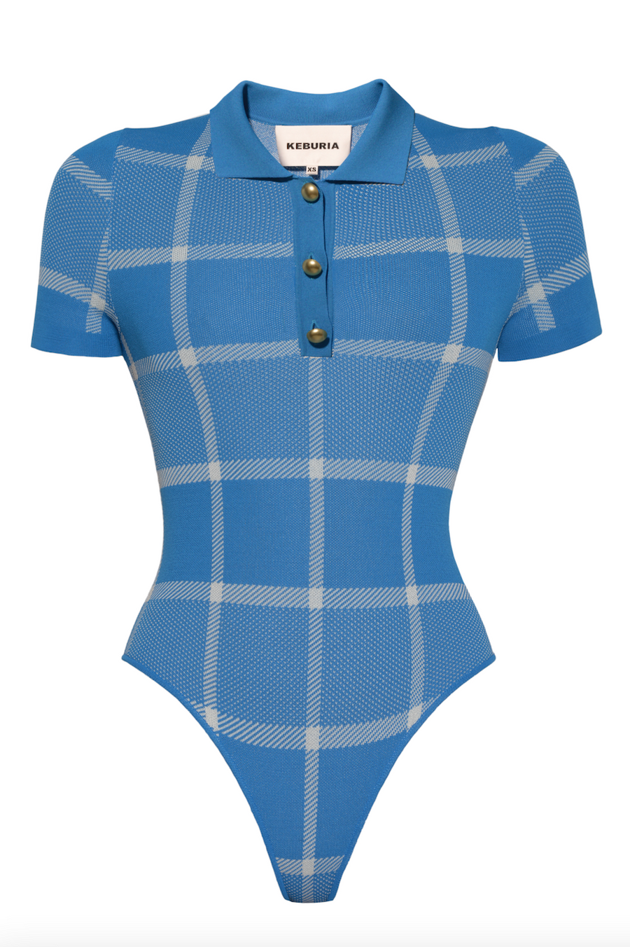 Knit Blue Tartan Bodysuit