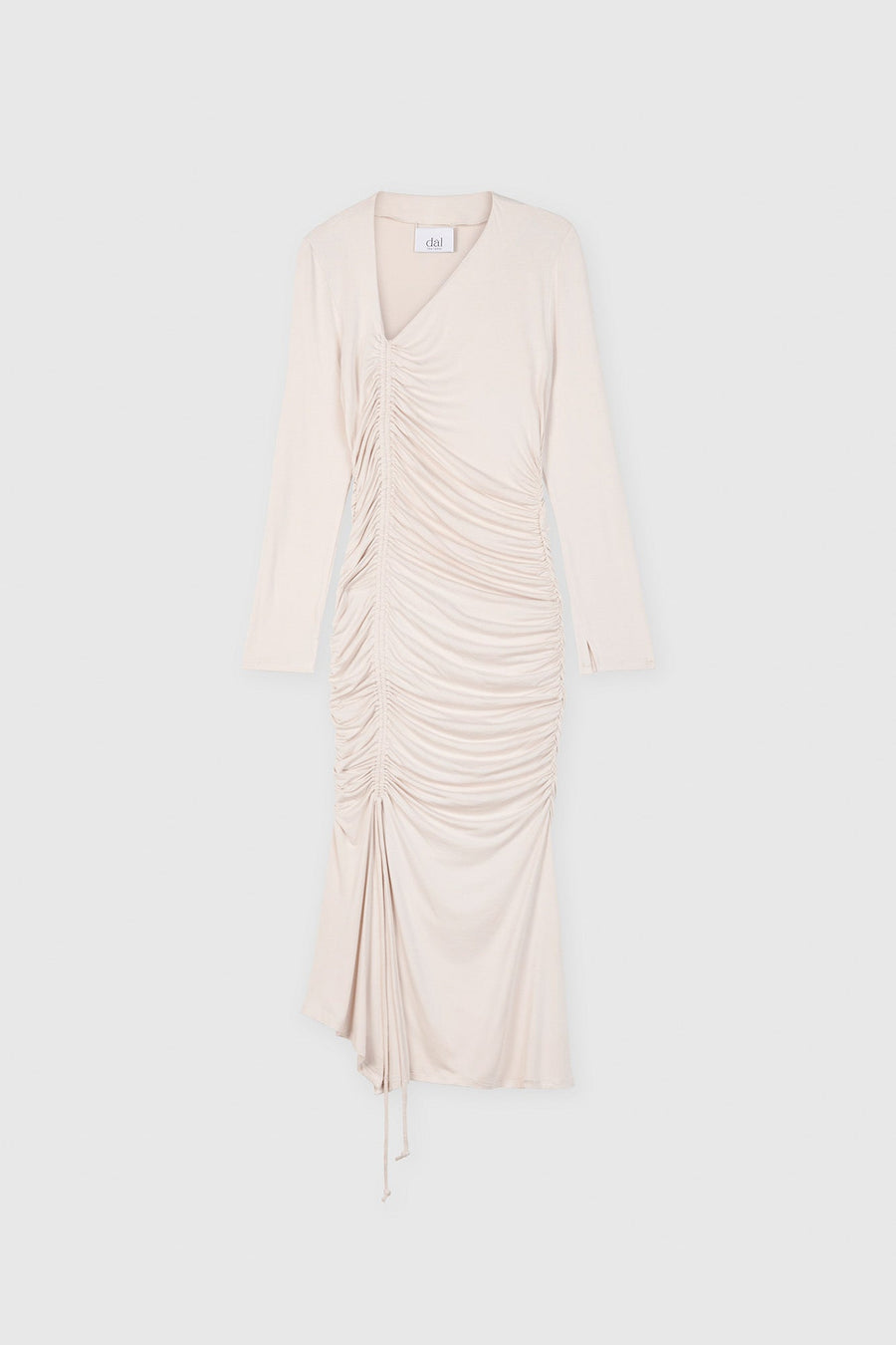 Modal Ruched Asymmetric Midi Dress TATA LA Modal Ruched Asymmetric Midi Dress TATA LA