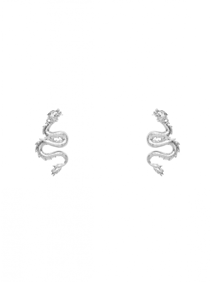 Silver Dragon Earrings XXS