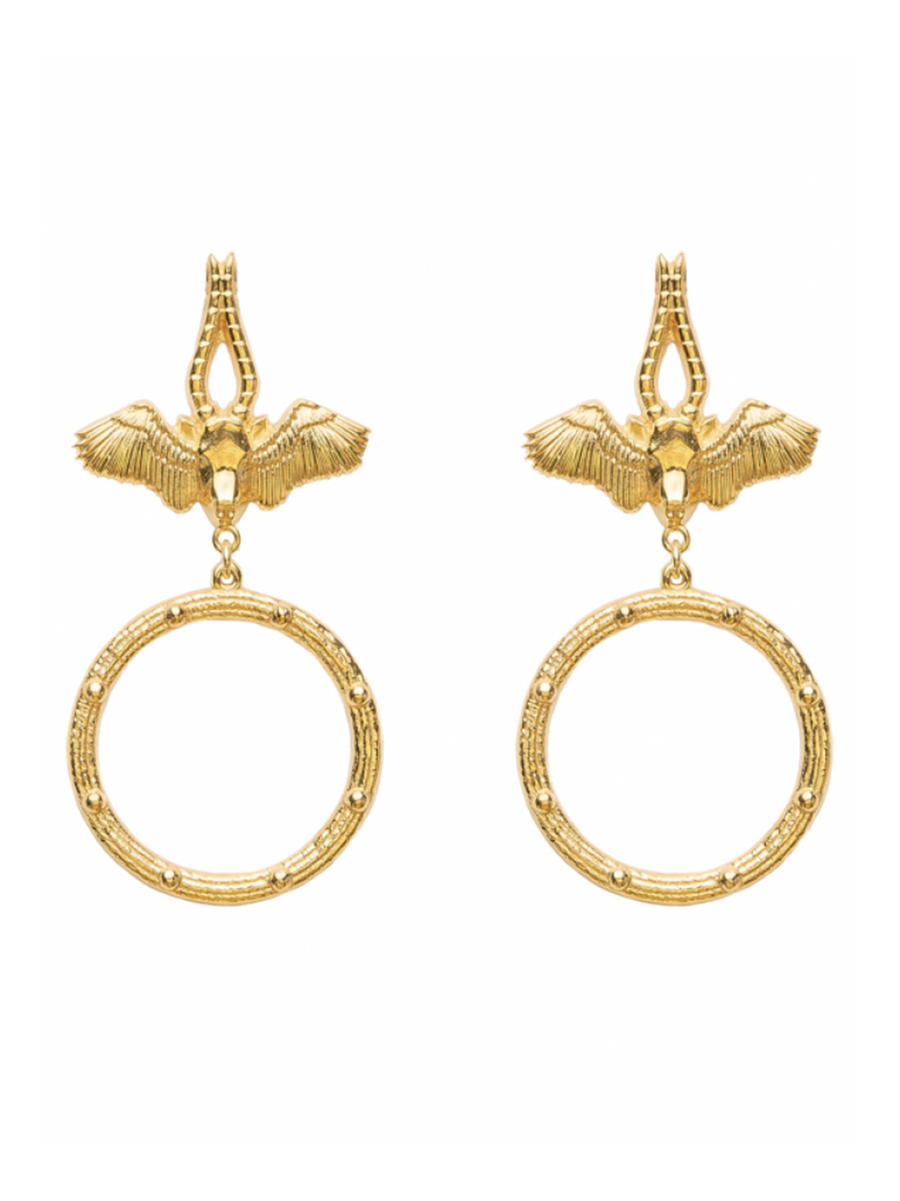 Flying Bull Earring With Circle