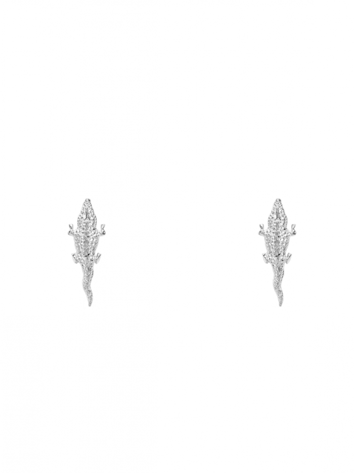 Silver crocodile earrings XXS