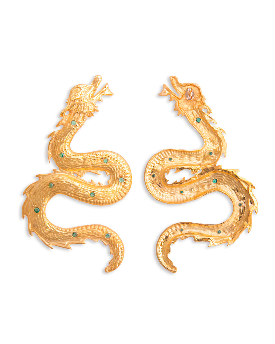 Crystal Embellished Dragon Earrings