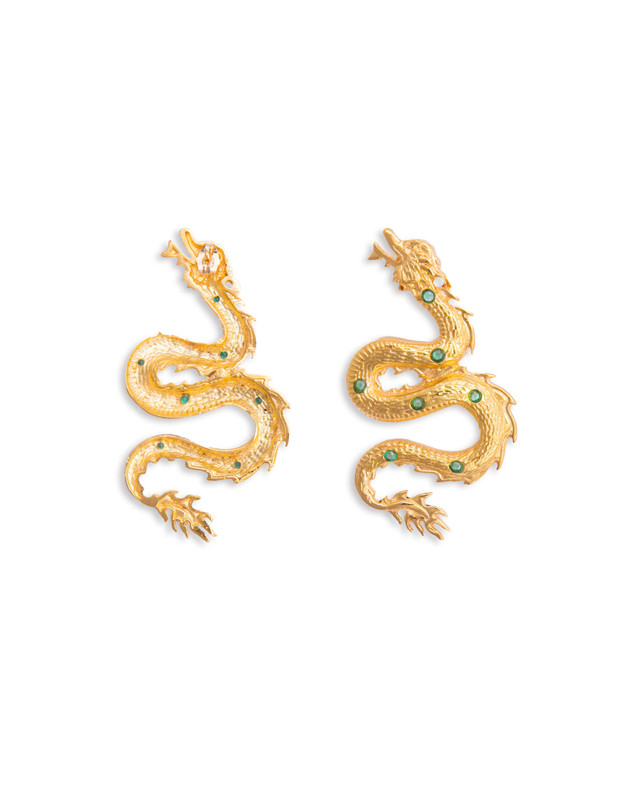 Crystal Embellished Dragon Earrings